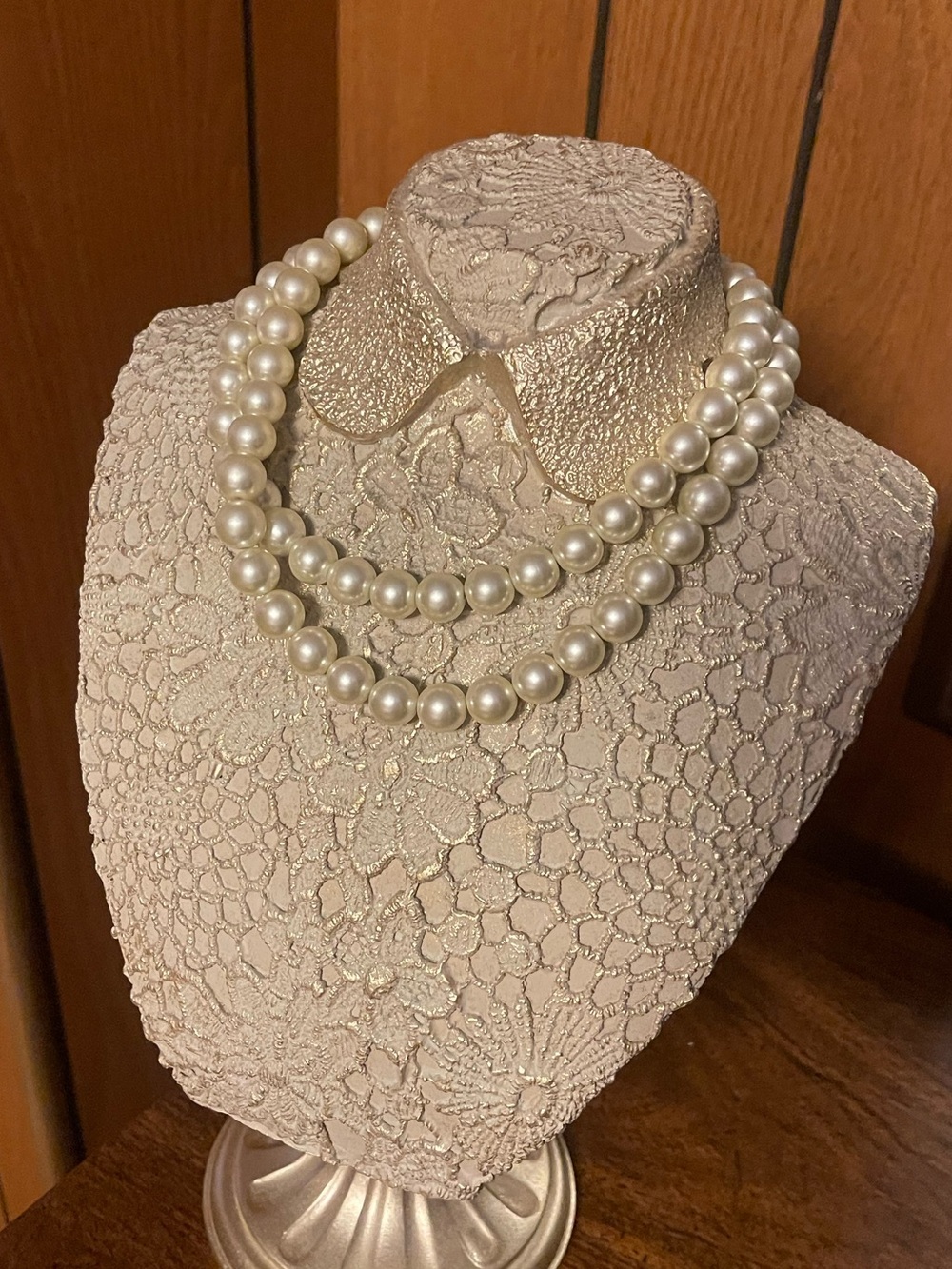 Classic Pearl Double Strand Necklace - Ivory Pearls